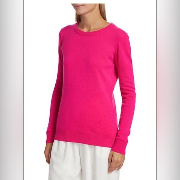 BRAND NEW WITH TAGS WOMENS CASHMERE CREW NECK SWEATER IN FUCHSIA COLOR SIZE XL. - Picture 3 of 8